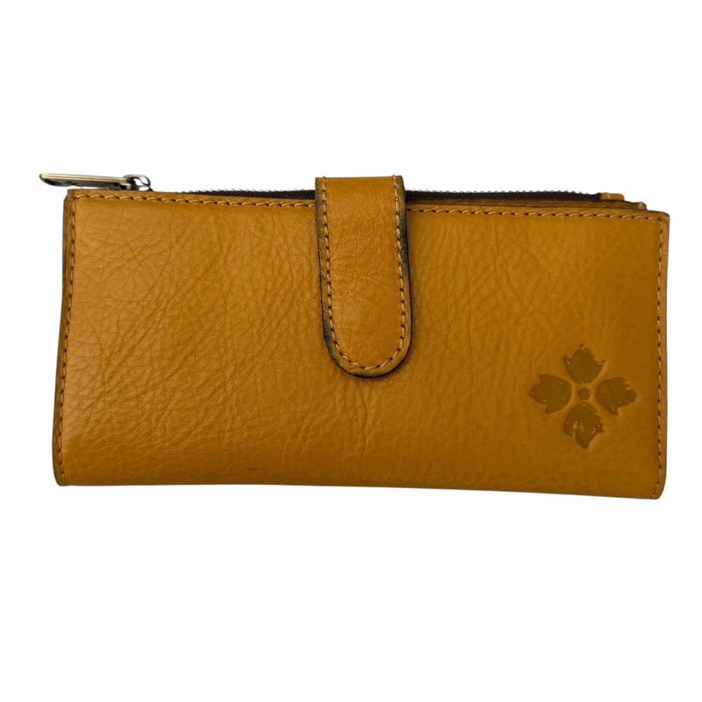Patricia Nash NAZARI Pebbled Leather Bifold Wallet NWOT Mustard Yellow RFID
